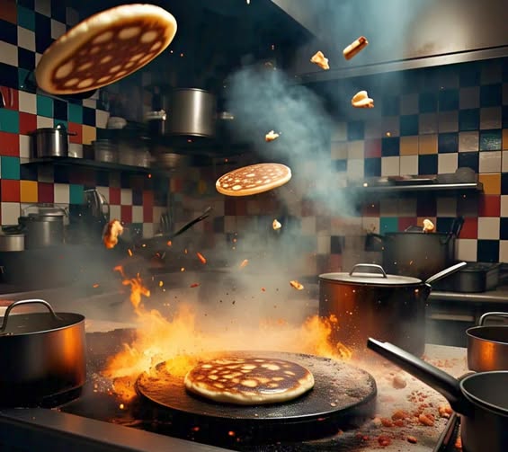 The Great Pancake Explosion - Neighbors Cooking