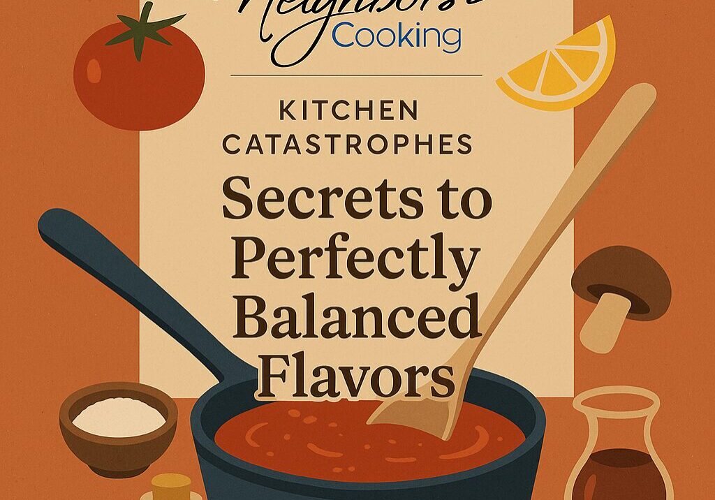 Cooking book cover with soup and ingredients.